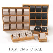 Brincos de madeira de bambu de luxo, bandeja de exibição, 4 tamanhos para escolher para mulheres, brincos com suporte, mostruário de joias 2024 - compre barato