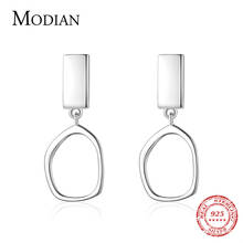Modian 100% Real 925 Sterling Silver Geometric Shape Dangle Earring Fashion Simple Line Drop Earrings For Women Girls Jewelry 2024 - buy cheap