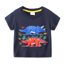 Camiseta de verano para niños, ropa de algodón, dinosaurios, de manga corta, Koszulki, ropa Infantil, 2021 2024 - compra barato