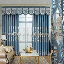 Cortinas de chenilla bordadas de alta gama, cortinas opacas de estilo moderno para sala de estar y dormitorio, China, nuevas 2024 - compra barato