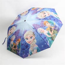 Disney Cartoon Umbrella Frozen Elsa Ann Mickey Minnie Mouse TriFold Umbrella Student Boy Girl Adult Sunscreen Kids Umbrella Gift 2024 - buy cheap