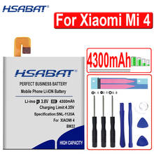 HSABAT New 4300mAh BM32 Battery for Xiaomi mi4 Battery for Xiaomi 4 for xiaomi 4 m4 mi4 64GB 16GB Mobile Phone Battery 2024 - buy cheap