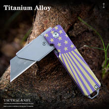 Titanium alloy folding knife outdoor cutting tool portable mini EDC folding knife camping 2024 - buy cheap