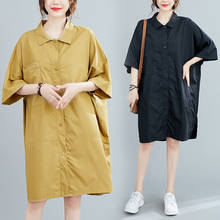 Short Sleeve Femmes Cotton Vintage Dresses For Women Casual Loose Midi Shirt Summer Dress Elegant Clothes 2021 Sundress 2024 - buy cheap