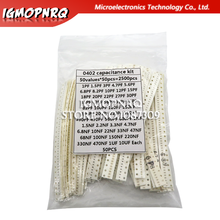 Kit surtido de condensadores cerámicos SMD 0402, 1pF ~ 10uF, 50 valores x 50 piezas = 2500 piezas, Chip de muestras de condensadores cerámicos ki 2024 - compra barato