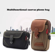 Universal Multifunctional Canvas Phone Bag Stain Resistant Waterproof Cell Phone Pouch Belt Waist Packs Wallet Coin Purse Pocket 2024 - buy cheap