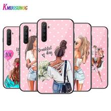 Capa de celular oppo a5 a9 2020 f7, capa preta brilhante de mulher, mamãe e bebê, oppo reno 2 z 2z 2f 3 4 pro 5g 2024 - compre barato