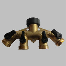 4 Way Brass Splitter,Garden Hose Splitter Connector  US EU Standard Screw Copper  Ball Valve Water Separator Waterwash Faucet 2024 - buy cheap