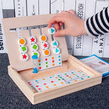 Montessori Wooden Toy Color Shape Matching Logical Reasoning Training Early Educational Toy for Kids Children Gift Matching Game 2024 - buy cheap