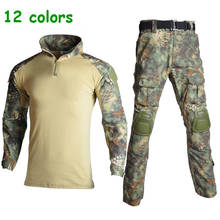 12 Colors Military Clothing Set Camouflage Suit Kryptek Camo Tactical Uniform Combat Elbow Knee Pads Tactical Suits for Hunting 2024 - buy cheap