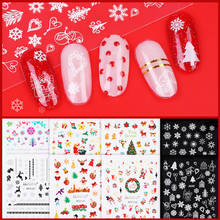 3D Christmas nail sticker decals snowflake sticker sliders for nails art designs manicure acrylic decorations 2024 - buy cheap