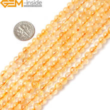 Natural Gem-inside  Round Smooth Citrines Quartzs Crystal Bracelet Necklace 15'' DIY  Beads For Jewelry Making 2024 - buy cheap