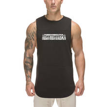 Gym Stringer Clothing Bodybuilding Workout Mesh Fitness Singlets Sleeveless Vest Muscle Shirt Sportswear Undershirt MensTank Top 2024 - buy cheap