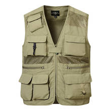 5XL Plus Size Multi-pocket Fishing Photography Vest Men's Summer Mesh Breathable Outdoor Sports Vests Detachable Waistcoat 2024 - buy cheap