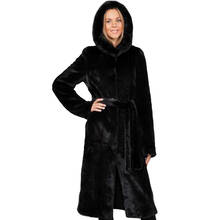 Winter Thick Warm  Fur Coat Hooded X-Long Black Fur Coat Women's Luxury Quality Faux Mink Fur Coat Parka PC078 2024 - buy cheap