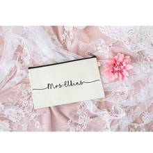 Индивидуальная косметичка для невесты, белая косметичка на заказ для мамы невесты, сумочка для макияжа на свадьбу 2024 - купить недорого
