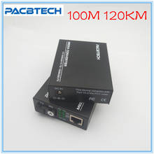 Convertidor de fibra óptica de 120KM, convertidor de medios Ethernet de 100M monomodo, 1490/1550nm SC/UPC 2024 - compra barato