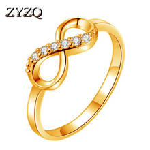 ZYZQ классические кольца на палец в форме буквы восьми с микрозакрепкой Простые повседневные аксессуары ювелирные изделия кольца для женщин Лидер продаж 2024 - купить недорого