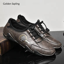 Золотой, классические мужские туфли-лоферы; Модная обувь из натуральной кожи; Мужская повседневная обувь; Дышащая обувь для отдыха на плоской подошве; В стиле ретро; Обувь для вождения 2024 - купить недорого