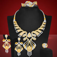 Missvikki-Conjunto de joyería africana para mujer, collar grande, pendientes, anillo, boda, Dubai, Nigeria, 4 Uds. 2024 - compra barato