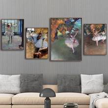 Pintura en lienzo para decoración del hogar, impresiones de imágenes de bailarina de Ballet francés, póster Modular de estilo ArtNordic para sala de estar 2024 - compra barato