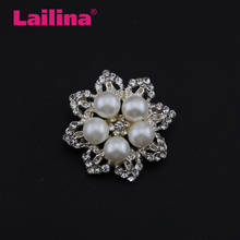 Sliver Metal  Crystal Rhinestone Pearl Brooch For Costume Trimming free shipping 2024 - buy cheap