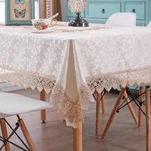Europe embroidered tablecloth white table dining table cover round table cloth flower Lace bedside TV cabinet dust cloth HM628 2024 - buy cheap