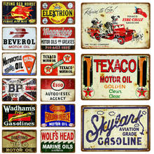 Мотоциклетные масляные винтажные металлические знаки Texaco бензиновый двигатель Нефть Газ обслуживание железные пластины для гаража паба Декор художественная живопись плакат YL058 2024 - купить недорого