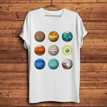 Camiseta divertida de astronomía de nueve planetas del Sistema solar para hombre, camisa geek de manga corta, informal, unisex 2024 - compra barato