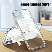 Transparent Shockproof Plating Phone Case For iPhone 12 11 Pro Max X XR XS Max 7 8 Plus 12 Pro 11 Clear Bumper Soft Back Cover 2024 - купить недорого