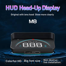 HUD M8 головой вверх Дисплей M8 автомобиля OBD2 ODB2 3,5 дюйма Напряжение сигнализации Дисплей Спидометр превышение скорости Предупреждение HUD M8 2024 - купить недорого