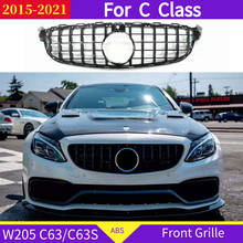 GT Front Grille for Mercedes W205 C Class 2015-2021 for C63 C63S AMG sport front grill ABS front bumper grill without emblem 2024 - buy cheap