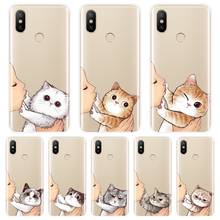 Capa de silicone de celular macia para xiaomi, capa traseira fofa de gato dos modelos mi 5, 5c, 5x, 6, 6x plus, 8 se, kiss cat, mi a1, a2 lite, mi5, mi6, mi8 2024 - compre barato