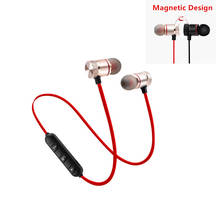 5.0 Bluetooth Earphone Sports Neckband Magnetic Wireless Headset Stereo Earbuds Music Metal Headphones With Mic For All Phones 2024 - купить недорого