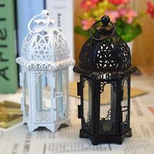 Pendurado marroquino clássico barra criativo casa castiçal castiçal de ferro forjado lanterna decoração vidro f1p6 2024 - compre barato
