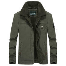 Brand Winter Jacket Men Plus Size 5XL Military Fur Plush Lapel Denim Jackets Coats Mens Thicken Fleece Jeans Jacket 2024 - buy cheap
