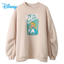 Disney Alice in Wonderland Cartoon Pullover Sweatshirt Women Vintage Casual Harajuku Streetwear Long Sleeve Hoodies Tops Female 2024 - buy cheap