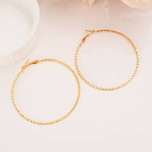 Brincos grandes dourados de argola, joias estilo círculo arredondado da moda para mulheres, presentes para festa de casamento 2024 - compre barato