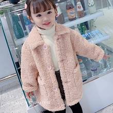 New  Fleece Girls Winter Jacket   Thickness Fashion  Kids Coats  Children Outwear   Autumn Winter  9GT011 2024 - buy cheap