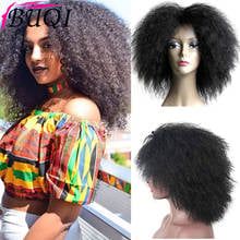 BUQI-pelucas Afro rizadas cortas sintéticas con flequillo para mujeres negras, rubia, Cosplay, africanas, cabello resistente al calor 2024 - compra barato