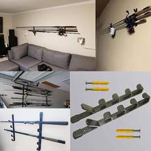 Suporte de vara de pesca horizontal para parede, com 5 varas, estante de armazenamento, barco/iate/garagem 2024 - compre barato