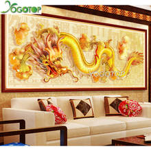 Pintura de diamante 5D DIY de dragón dorado Oriental grande, bordado de diamantes de imitación, mosaico completo, decoración del hogar, YY3419 2024 - compra barato