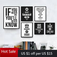 Motivational Quotes Posters and Prints Inspirational Art Canvas Painting Den Office Gym Wall Art Home Decorative 2024 - buy cheap