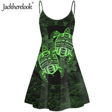 Jackherelook Для летних вечеринок платье-Комбинация женская модная обувь с низким вырезом на спине, без рукавов, Самоанская полинезийская черепаха бренд дизайнерское цельное платье 2024 - купить недорого