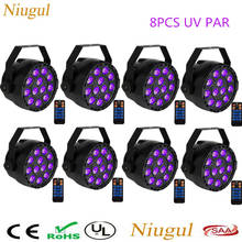 8 pçs/lote com controle remoto uv led luzes do palco 36 w ultravioleta led par luz discoteca festa em casa efeito roxo iluminação led lâmpada