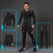 3pcs / Set Workout Male Sport Suit Gym Compression Clothes Fitness Running Jogging Sport Wear Exercise Workout Tights 2024 - buy cheap