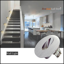 Luz Led empotrada para escaleras, luces de pared de esquina redonda, lámpara de pasillo, AC85-265V, 1w/3w, 4 unids/lote 2024 - compra barato