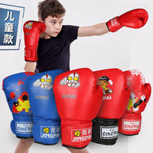 Criança luvas de boxe crianças treinamento profissional luvas de luta muay thai sparring punching kickboxing respirável pu chama luvas 2024 - compre barato