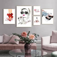 Funny Make up Wall Art Canvas Poster Print Nordic Style Paintings For Living Room Wall Lienzos Cuadros Decorativos 2024 - buy cheap