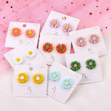 Brincos de haste flor clássica femininos, brincos pequenos brancos com margaridas moda coreana acessórios de joias para mulheres meninas 2024 - compre barato